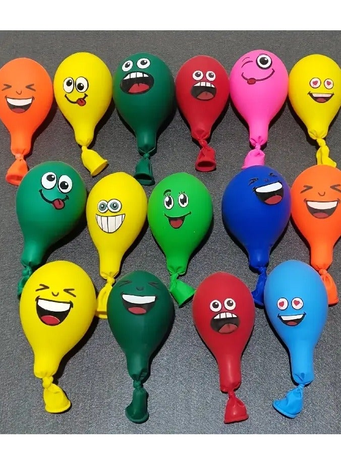 LIXADA 100pcs Colorful Latex Happy Face Balloons, Kids' Party Balloons for Shower Wedding Decoration For Kids Above 3 Years Old  (Assorted Color) - Image 3
