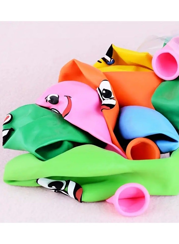 LIXADA 100pcs Colorful Latex Happy Face Balloons, Kids' Party Balloons for Shower Wedding Decoration For Kids Above 3 Years Old  (Assorted Color) - Image 4