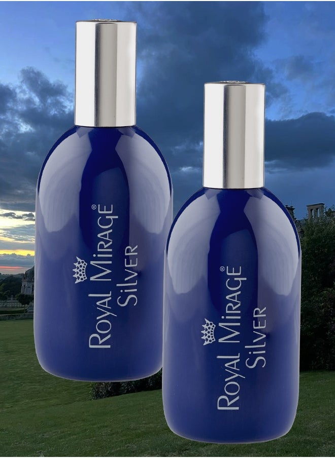 ROYAL MIRAGE 2 Pieces Royal Mirage Silver Perfume For Unisex 120ml EDC  - Image 1