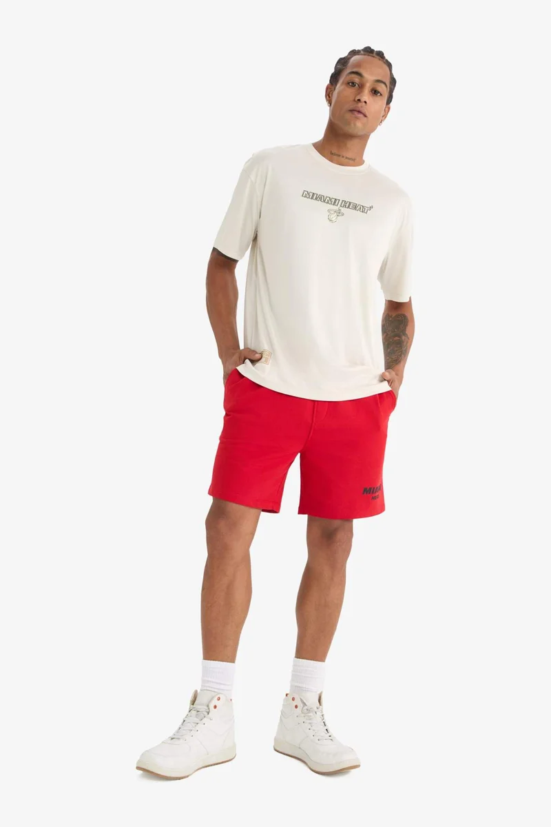 ديفاكتو DeFactoFit NBA Miami Heat Standard Fit Sports Shorts