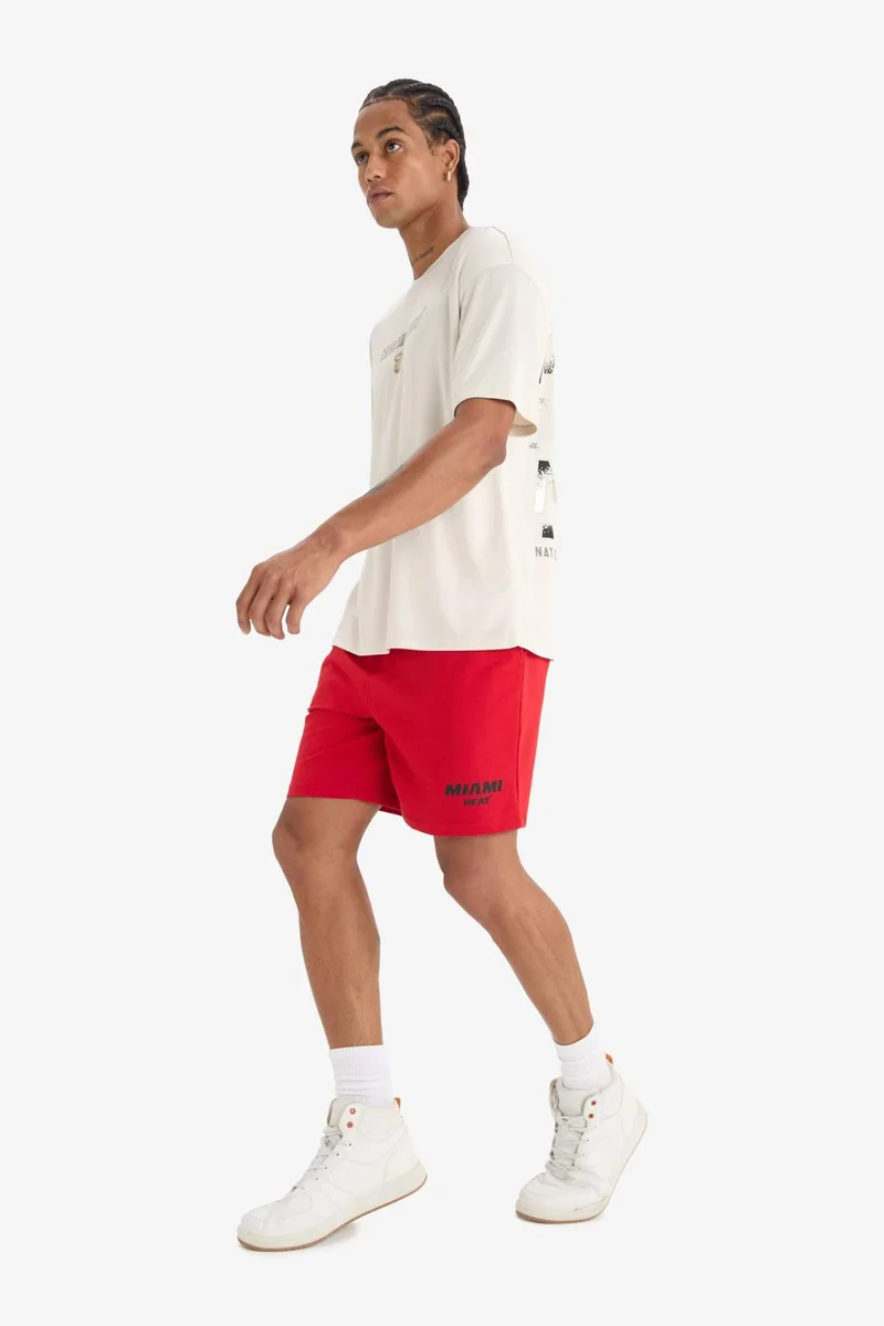 ديفاكتو DeFactoFit NBA Miami Heat Standard Fit Sports Shorts