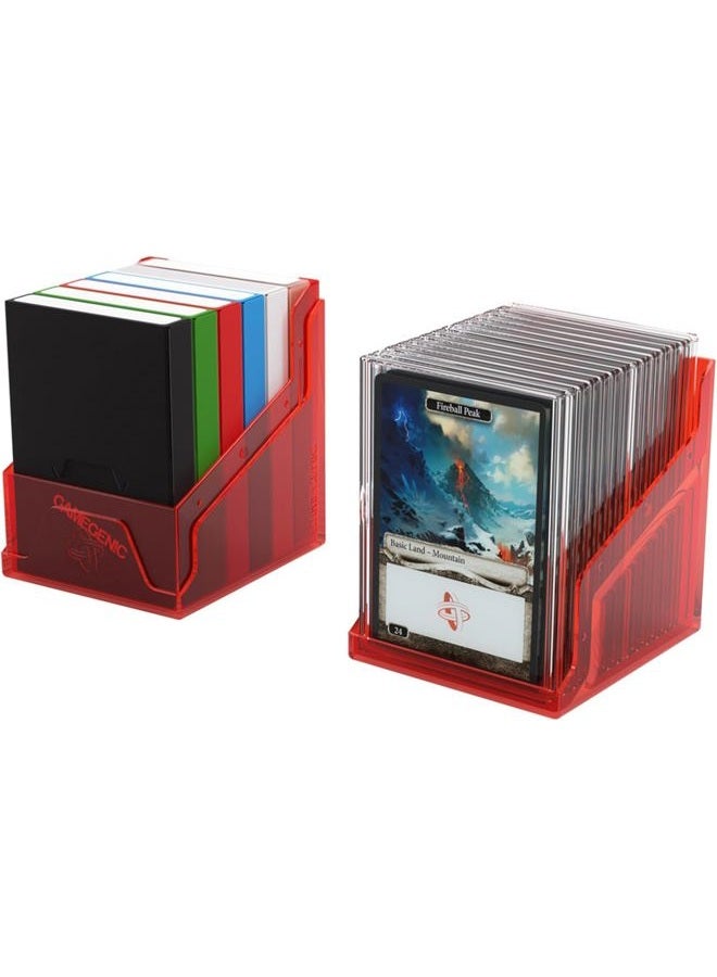 Gamegenic Bastion 100+ XL Deck Box - Compact, Secure, and Perfectly Organized for Your Trading Cards! Safely Protects 100+ Double-Sleeved Cards, Red Color, Made - Image 5