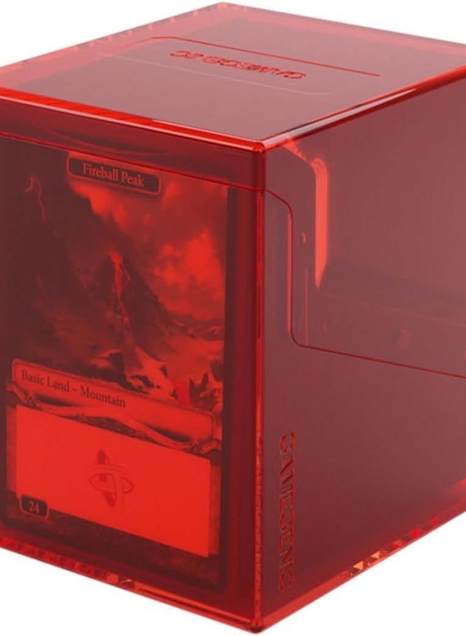 Gamegenic Bastion 100+ XL Deck Box - Compact, Secure, and Perfectly Organized for Your Trading Cards! Safely Protects 100+ Double-Sleeved Cards, Red Color, Made - Image 1