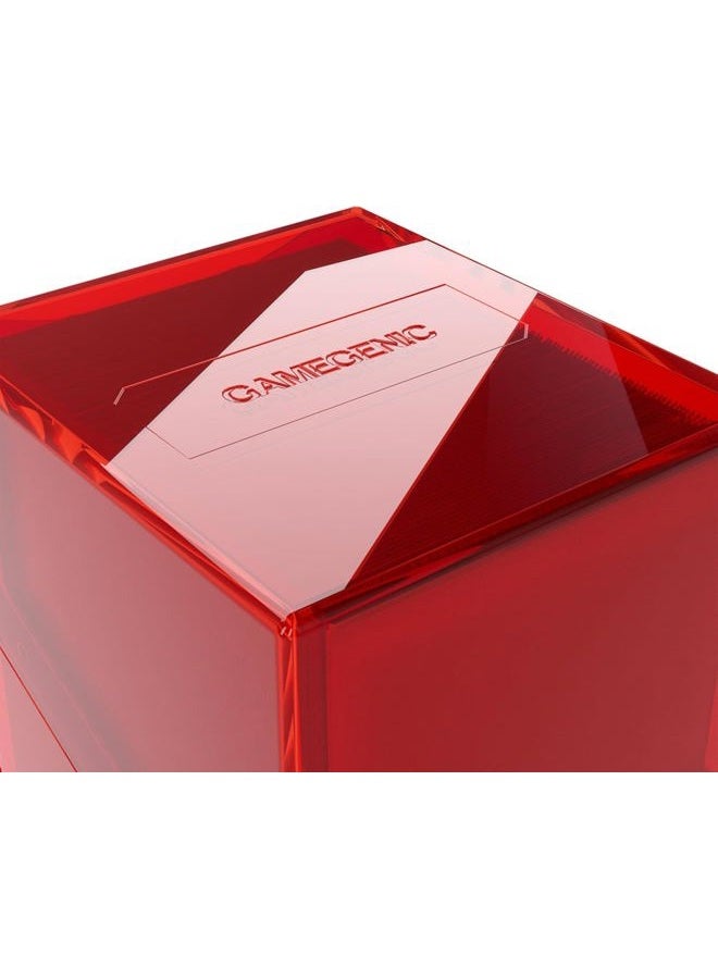 Gamegenic Bastion 100+ XL Deck Box - Compact, Secure, and Perfectly Organized for Your Trading Cards! Safely Protects 100+ Double-Sleeved Cards, Red Color, Made - Image 3