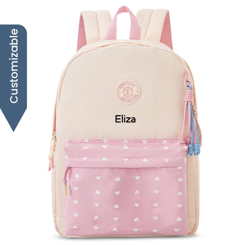 Eazy Kids حقيبة ظهر مدرسية Eazy Kids مخصصة بقياس 16.5 بوصة مع قسم للابتوب – تصميم خفيف الوزن، بلش روش - Image 1