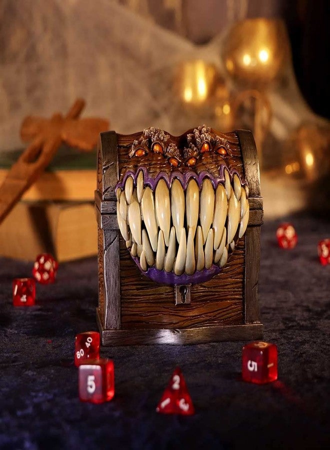 نيميسيس ناو صندوق تخزين نرد "نيميسيس ناو" من لعبة "Dungeons & Dragons"، مقاس 11.3 سم، مصنوع من الراتنج، بني اللون، منتج مرخص رسميًا من "Dungeons & Dragons"، صندوق نرد على شكل شخصية مقلدة، مصنوع من أجود أنواع الراتنج، ومطلي يدويًا بخبرة. - Image 2