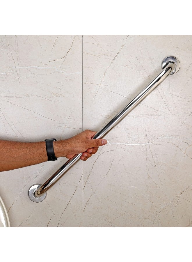 FORTUNE 24 Inch Stainless Steel Wall Mounted Grab Bar, Towel Bar, Bathtub Rails, Safety Hand Support Balance Handle Bars, Bathroom Accessories for Home, Hotel- Chrome Finish (24 Inch, Pack of 2) - Image 2