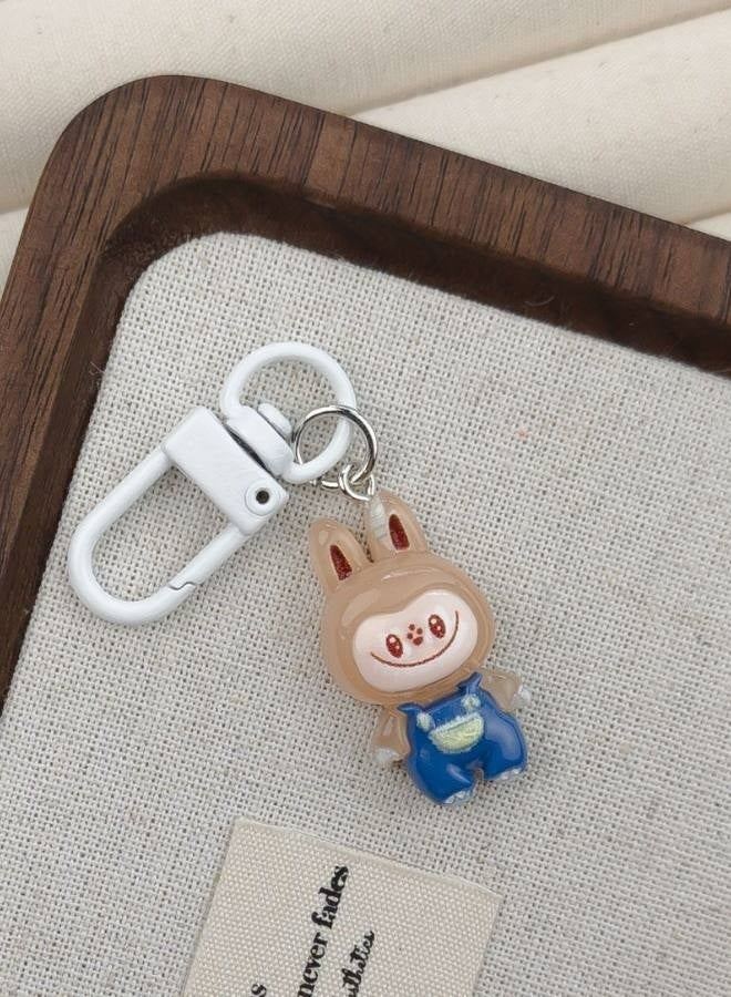 Labubu Cute Keychain Cartoon Novelty Keychains for Girl Fashion Keyrings Accessory for Women Bags and Keys（6PCS） - Image 3