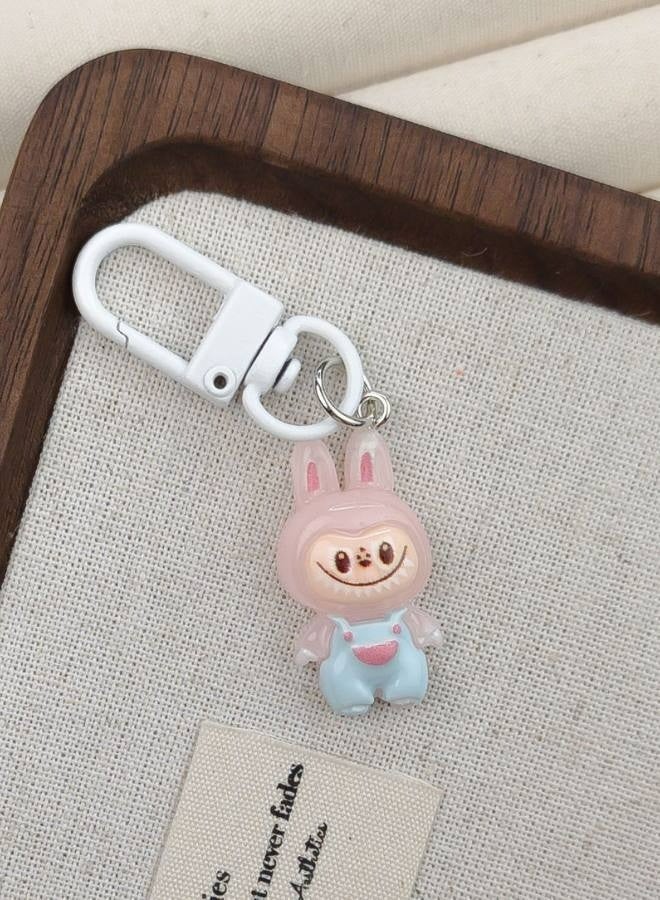 Labubu Cute Keychain Cartoon Novelty Keychains for Girl Fashion Keyrings Accessory for Women Bags and Keys（6PCS） - Image 5