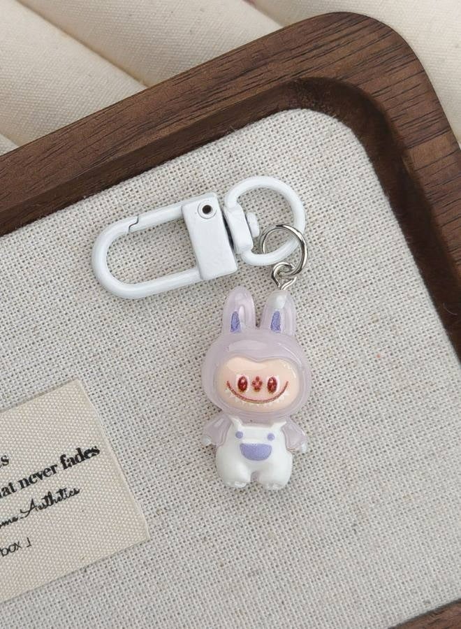 Labubu Cute Keychain Cartoon Novelty Keychains for Girl Fashion Keyrings Accessory for Women Bags and Keys（6PCS） - Image 2