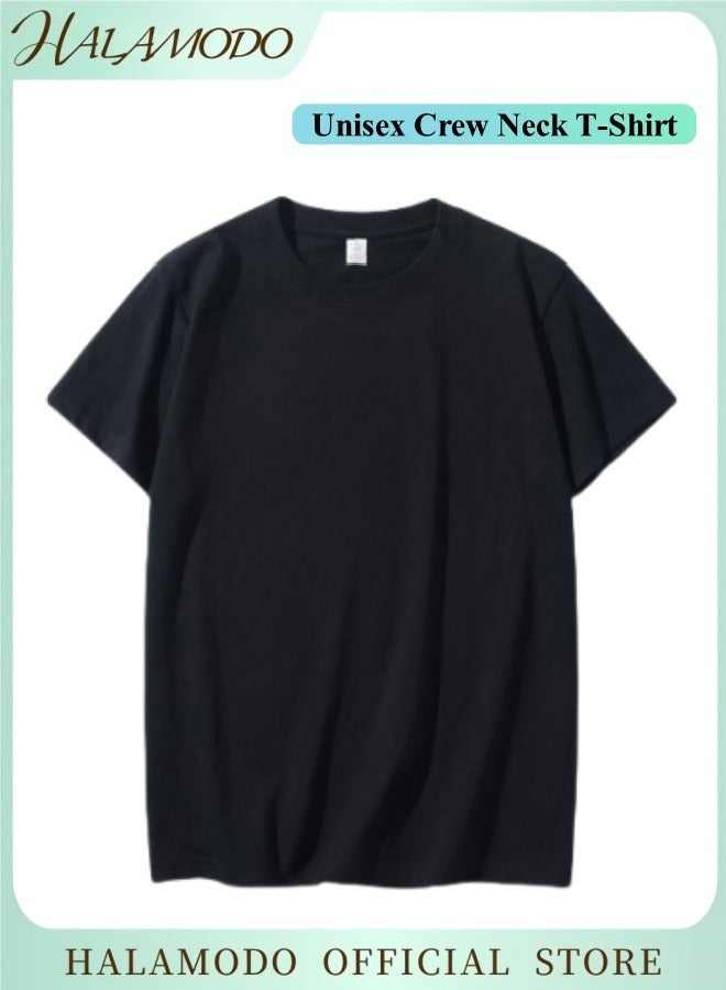 هالامودو تي شيرت للجنسين من القطن برقبة دائرية، تي شيرت يمتص الرطوبة، تي شيرت رياضي للجري والتمرين في صالة الألعاب الرياضية، تي شيرت بأكمام قصيرة، تي شيرت برقبة دائرية، مناسب للرياضة الجافة - Image 1