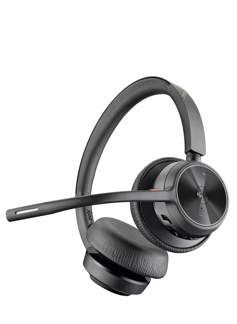 Voyager 4320 UC Wireless Headset, Microsoft Teams Certified, USB-A & BT700 Bluetooth Adapter, On-Ear Design, 24 Hours Talk Time, 47 Hours Music Time, Noise-Canceling Microphone, Compatible with Windows, macOS, Android & iOS | 77Y98AA