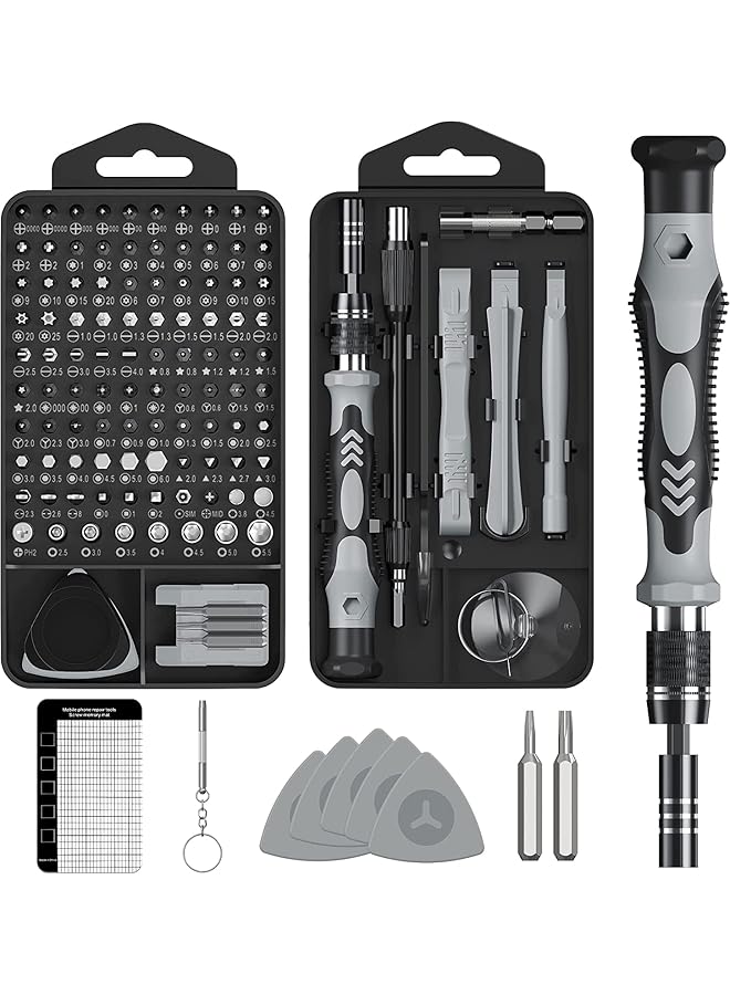 promass Upgraded Precision Screwdriver Set, 130 in 1 with 120 bits Magnetic Screwdriver Bit Kit, Multi-Function Stainless Steel Professional Kit for Phone, Laptop, PC, Glasses, Electronics - Image 1
