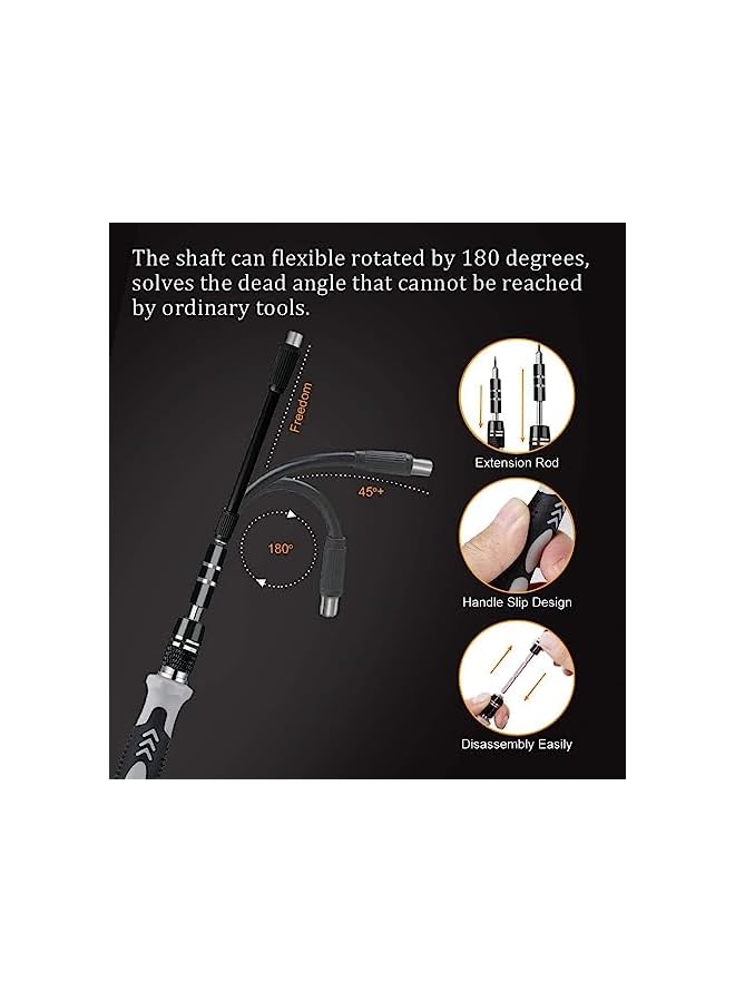 promass Upgraded Precision Screwdriver Set, 130 in 1 with 120 bits Magnetic Screwdriver Bit Kit, Multi-Function Stainless Steel Professional Kit for Phone, Laptop, PC, Glasses, Electronics - Image 3