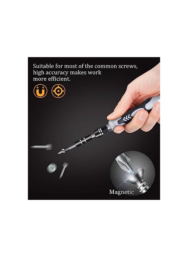 promass Upgraded Precision Screwdriver Set, 130 in 1 with 120 bits Magnetic Screwdriver Bit Kit, Multi-Function Stainless Steel Professional Kit for Phone, Laptop, PC, Glasses, Electronics - Image 2