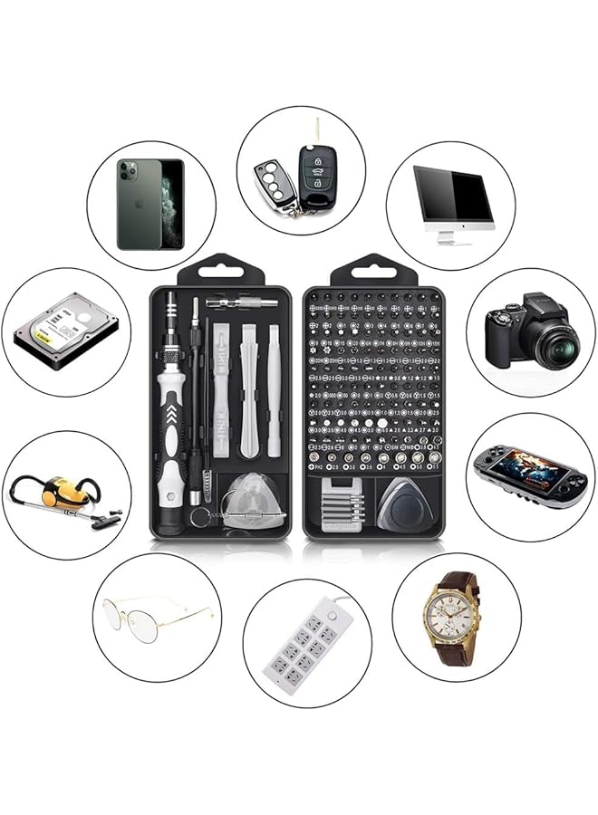 promass Upgraded Precision Screwdriver Set, 130 in 1 with 120 bits Magnetic Screwdriver Bit Kit, Multi-Function Stainless Steel Professional Kit for Phone, Laptop, PC, Glasses, Electronics - Image 5