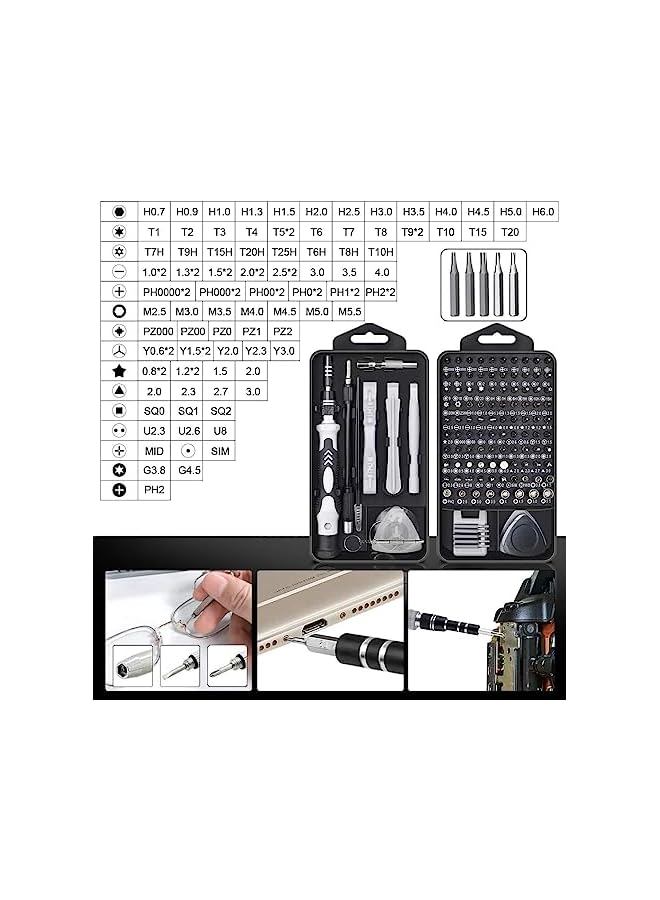 promass Upgraded Precision Screwdriver Set, 130 in 1 with 120 bits Magnetic Screwdriver Bit Kit, Multi-Function Stainless Steel Professional Kit for Phone, Laptop, PC, Glasses, Electronics - Image 4