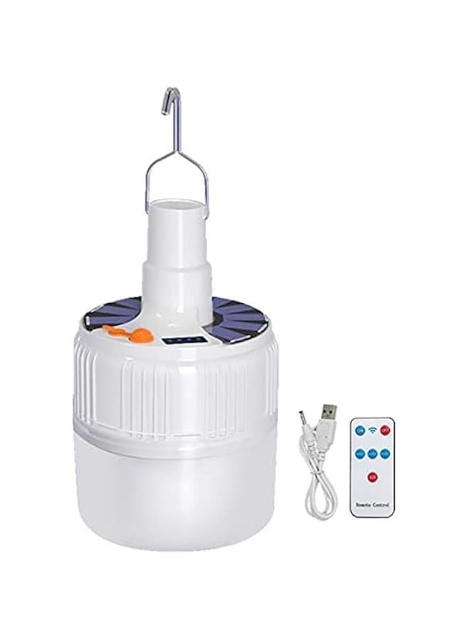 Portable Solar Emergency Bulb, USB Rechargeable Light Bulbs with Remote Timer, Remote Timer for Shed Hiking Camping Tent Hurricane Power Outage Lamps Outdoor Indoor Home  - Image 1