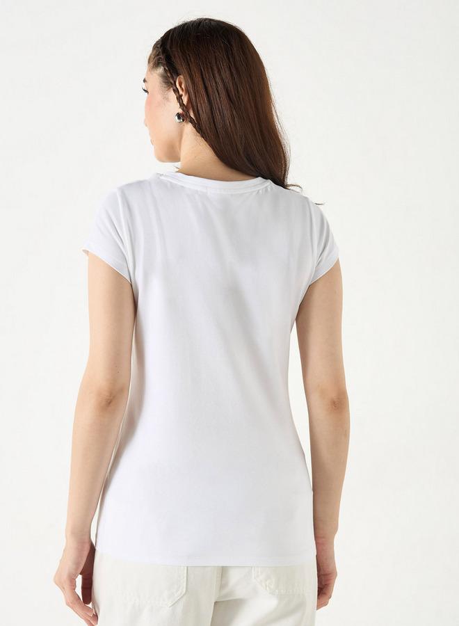 SP Characters Bugs Bunny Print Crew Neck T-shirt with Short Sleeves - Image 3