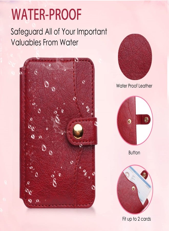M-Plateau محفظة لاصقة جديدة من إم-بلاتو، رفيعة، تُثبّت على ظهر الهاتف، مزودة بحامل بطاقات ائتمان لاصق من 3M، متوافقة مع هواتف آيفون 12 وآيفون 12 برو (6.1 بوصة) وون بلس 8T ومعظم هواتف سامسونج جالاكسي الذكية، لون أحمر، مقاس صغير: 4 × 2.5 × 0.4 بوصة - Image 5