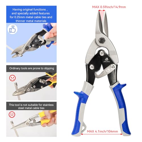 JOUGU Metal Zip Ties Cutter Stainless Steel Cable Tie Gun Kit Assortment With 150pcs Stainless Steel Zip Ties Heavy Duty Outdoor For Chain Link Fence Parts Exhaust Wrap - Image 3