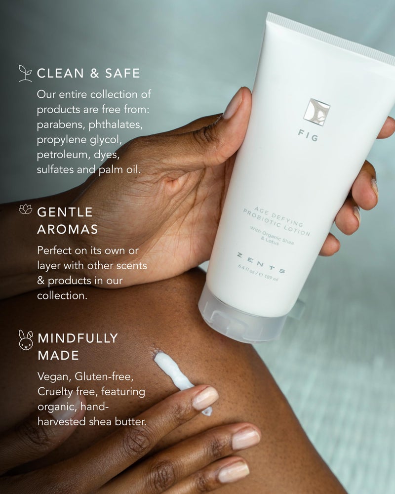 Zents Age-Defying Probiotic Body & Hand Lotion (Fig) | Moisturizing Lotion with Hyaluronic Acid & Organic Shea Butter | Nourishes & Hydrates Skin | 6.4 fl oz - Image 5