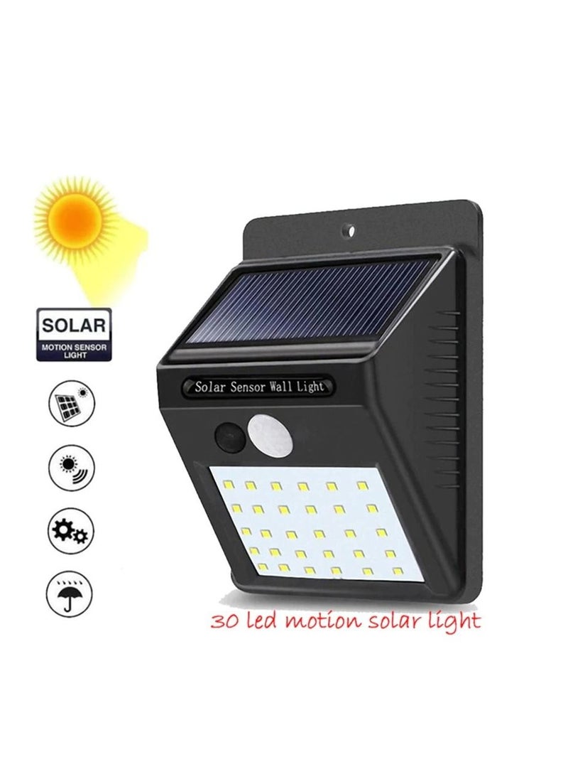 Geneaire - Solar Light Solar powered LED Wall Light 30 LED Motion Sensor led solar lights Garden Outdoor Wall Light - Image 1