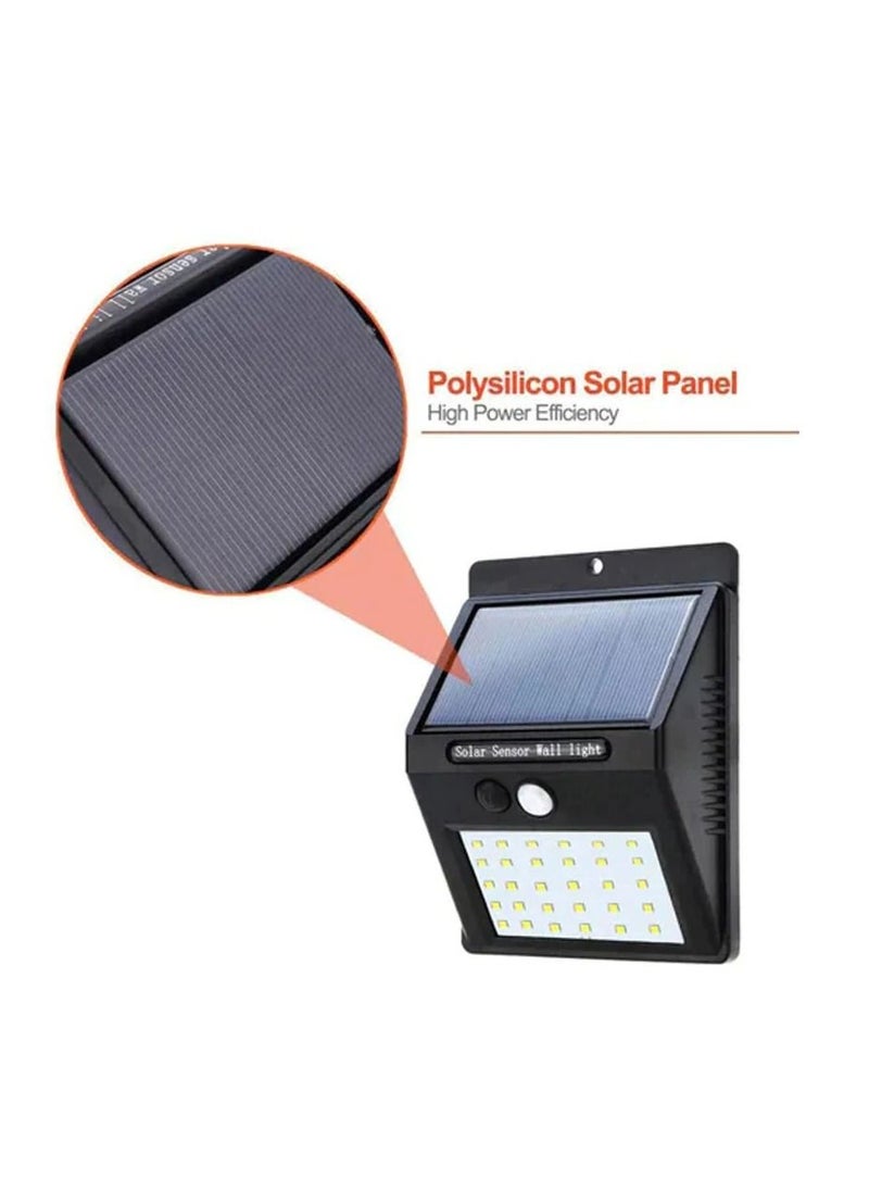 Geneaire - Solar Light Solar powered LED Wall Light 30 LED Motion Sensor led solar lights Garden Outdoor Wall Light - Image 1
