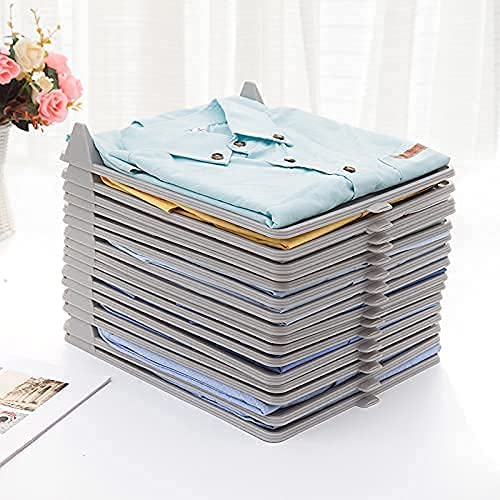 Krupanidhi Krupanidhi Heavy Duty Shirt and TShirt Organizer Plastic Material Effortless Closet Drawer File Cabinet Organization Tray 10 Sheets  - Image 1