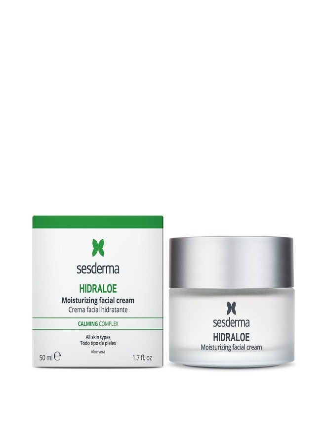Sesderma Hidraloe Moisturizing Facial Cream with Aloe Vera & Shea Butter – Daily Hydration & Soothing Moisturizer for Sensitive & Dry Skin | 1.7 fl oz - Image 1