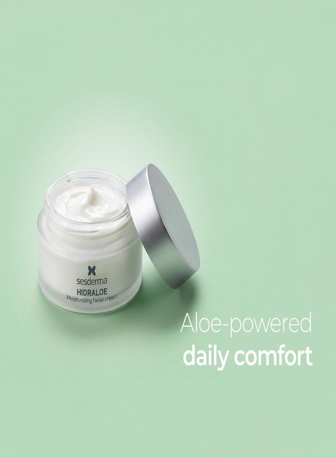 Sesderma Hidraloe Moisturizing Facial Cream with Aloe Vera & Shea Butter – Daily Hydration & Soothing Moisturizer for Sensitive & Dry Skin | 1.7 fl oz - Image 3