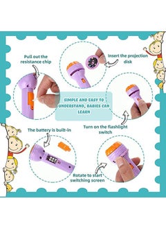 Rahasya Enterprise Rahasya Enterprise Mini Slide Projector Flashlight Torch Kids Projection Light Toy Slide Flashlight Lamp Education Learning Night Light Before Going to Bed Projector Torch Random Slides  - Image 4