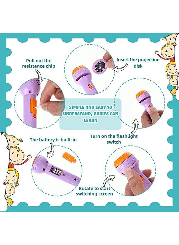 Rahasya Enterprise - Rahasya Enterprise Mini Slide Projector Flashlight Torch Kids Projection Light Toy Slide Flashlight Lamp Education Learning Night Light Before Going to Bed Projector Torch Random Slides - Image 1