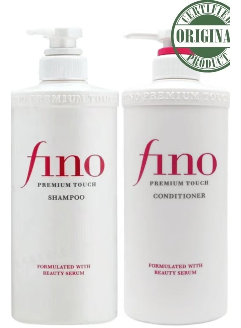 Shiseido Fino Premium Touch Moist Shampoo & Conditioner Set 550ml – Deep Moisturizing and Nourishing Hair Care Bundle for Dry and Damaged Hair - Image 1