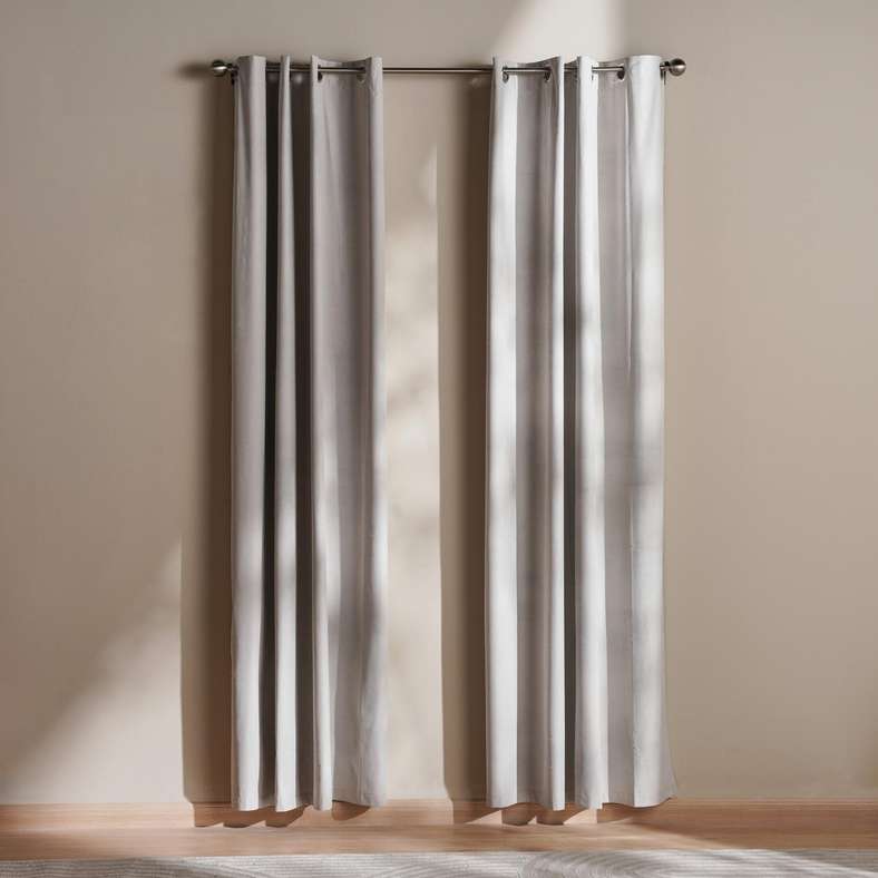 Pan Home Lacquer Textured Blackout 2 Piece Curtain Set 135X240cm - Beige - 124PHC9900274 - Image 4