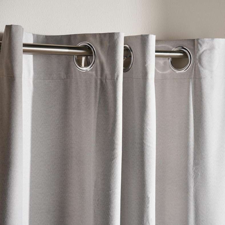 Pan Home Lacquer Textured Blackout 2 Piece Curtain Set 135X240cm - Beige - 124PHC9900274 - Image 3