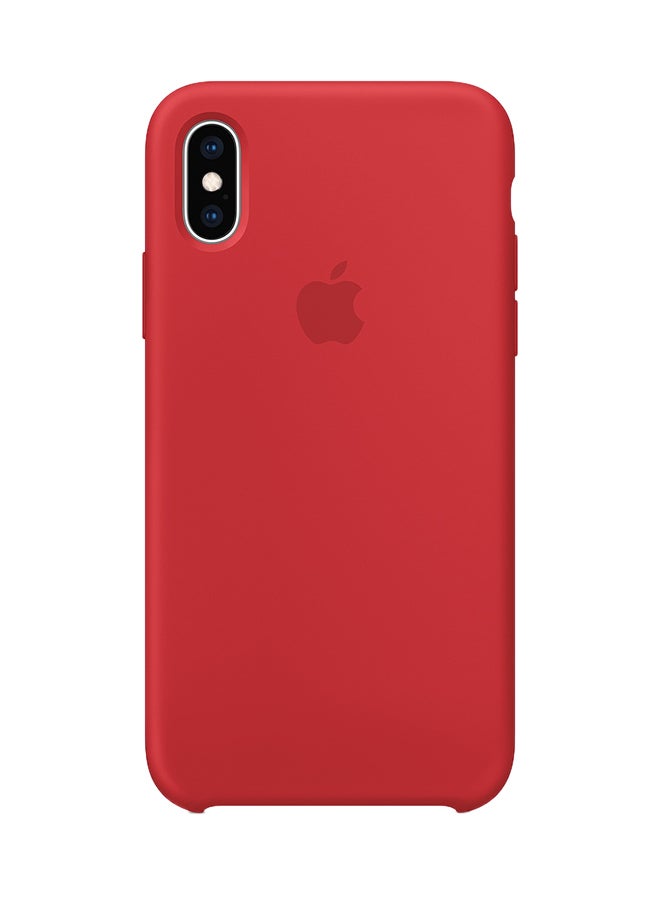ابل  غطاء حماية من السيليكون لهاتف آيفون XS أحمر - Image 1