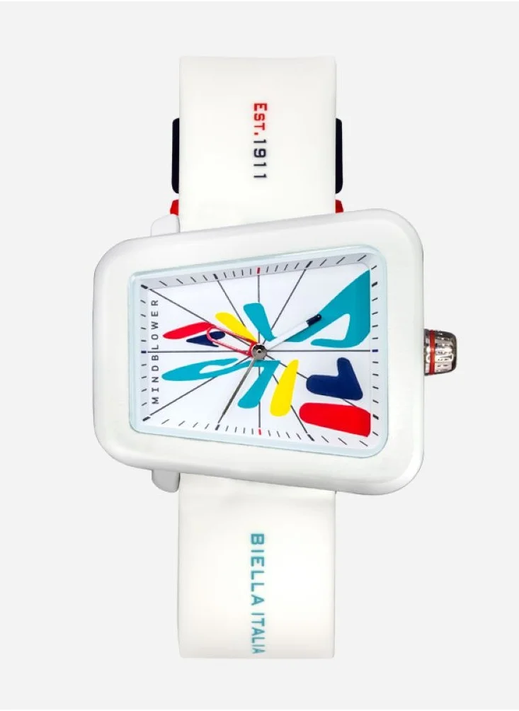 فيلا FILA ADULT UNISEX ANALOGUE WATCH ALLOY CASE WHITE SILICONE STRAP, 38-343-002