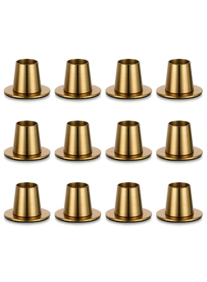 NUPTIO Gold Candlestick Holder Bulk: 12 Pcs Small Taper Candlesticks Holders for Tapered Candles Short Modern Metal Candle Stick Tapers Holder Brass Candleholder for Wedding Thanksgiving Holiday Decor - Image 1