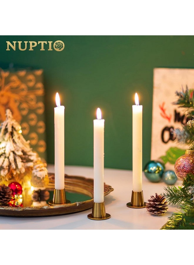 NUPTIO Gold Candlestick Holder Bulk: 12 Pcs Small Taper Candlesticks Holders for Tapered Candles Short Modern Metal Candle Stick Tapers Holder Brass Candleholder for Wedding Thanksgiving Holiday Decor - Image 2