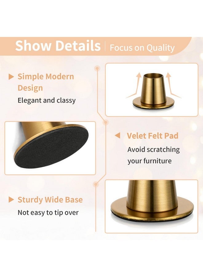 NUPTIO Gold Candlestick Holder Bulk: 12 Pcs Small Taper Candlesticks Holders for Tapered Candles Short Modern Metal Candle Stick Tapers Holder Brass Candleholder for Wedding Thanksgiving Holiday Decor - Image 5