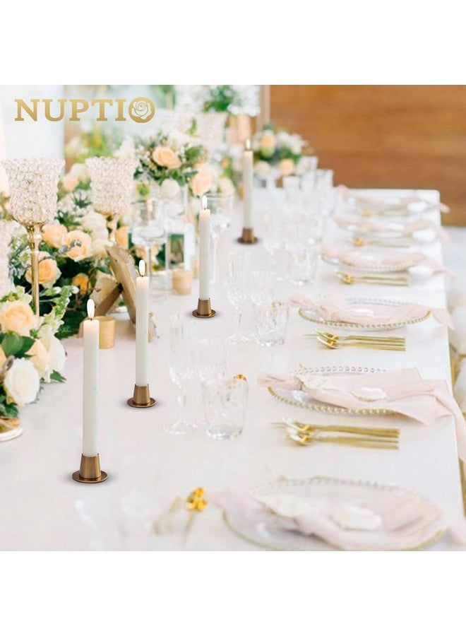 NUPTIO Gold Candlestick Holder Bulk: 12 Pcs Small Taper Candlesticks Holders for Tapered Candles Short Modern Metal Candle Stick Tapers Holder Brass Candleholder for Wedding Thanksgiving Holiday Decor - Image 4