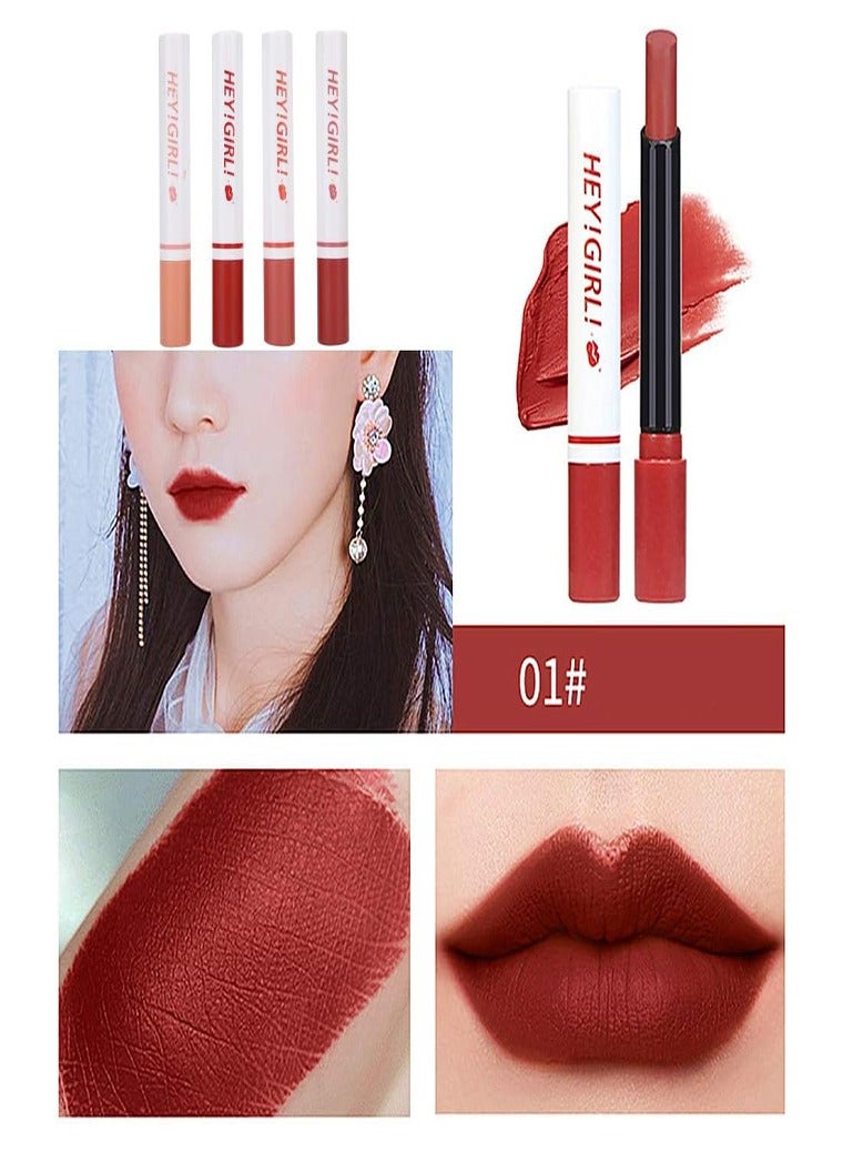 هينغ فانغ مجموعة احمر شفاه من 4 قطع ويدوم طويلا وسهل التلوين وغير لاصق ولا يبهت للمكياج والتجميل وتحديد الشفاه - Image 5