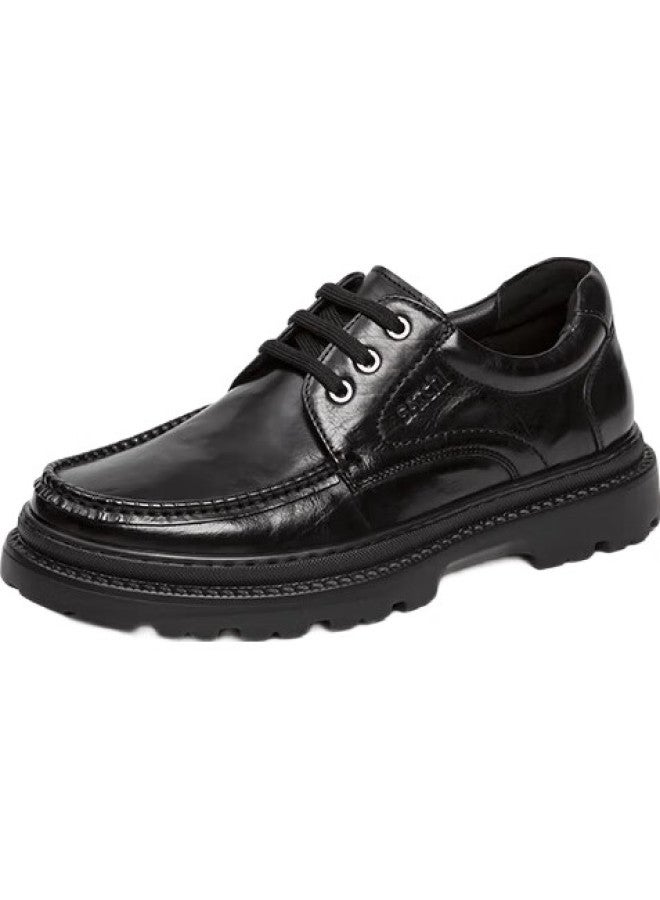 Satchi Men'S Thick-Soled Thick-Soled Men'S Leather Business Casual Shoes Men'S Shoes 962462182Z Black 43 - Image 3