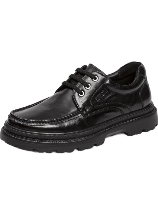 Satchi Men'S Thick-Soled Thick-Soled Men'S Leather Business Casual Shoes Men'S Shoes 962462182Z Black 43 - Image 2