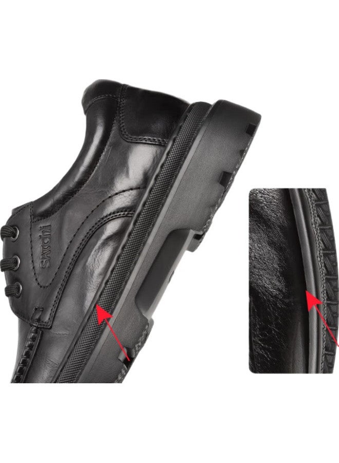 Satchi Men'S Thick-Soled Thick-Soled Men'S Leather Business Casual Shoes Men'S Shoes 962462182Z Black 43 - Image 1