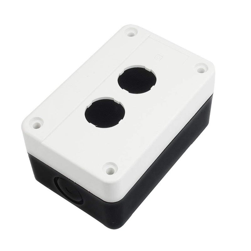 ? Black White Plastic One and Two Push Button Switch Control Station Box Case 22mm (1, 2 Push Button)