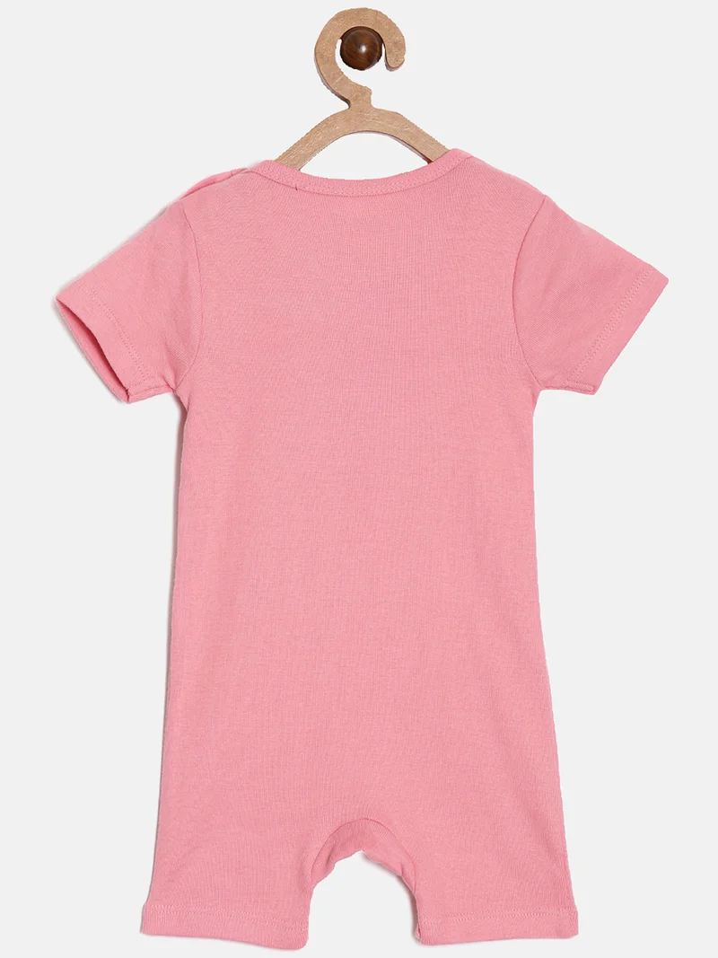 Broon Broon Infant Boys Pink and Off White Printed Organic Cotton Rompers Pack of 2