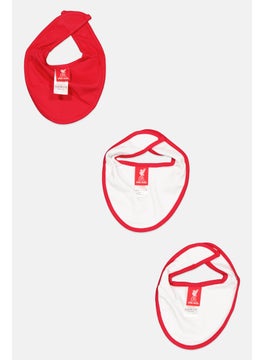Liverpool Toddlers Unisex 3 Pack Allover Print Bibs, Red  - Image 2
