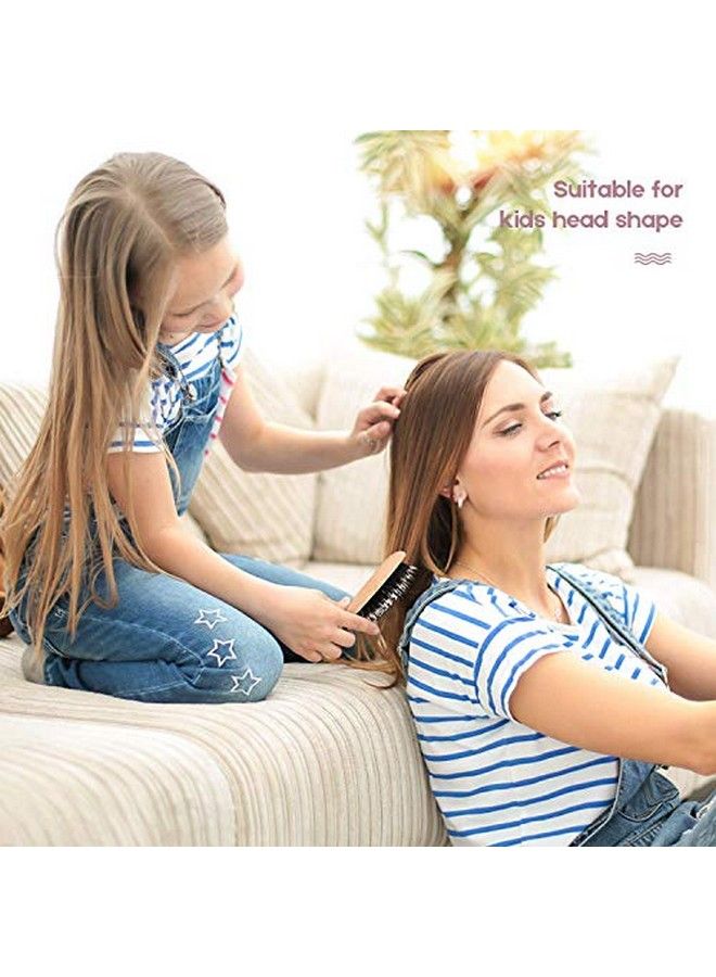 URTHEONE 2Pcs Hair Brush Mini Boar Bristle Hairbrush For Thick Curly Thin Long Short Wet Or Dry Hair Detangle Massage Add Shine Pocket Tl Small Paddle Hair Brush For Men Women Kids - Image 4